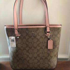 Coach zip top tote NWT